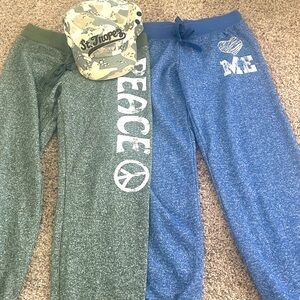3/$13 bundle bundle deal 
Set 2 Pairs of Lightweight Sweatpants and hat set